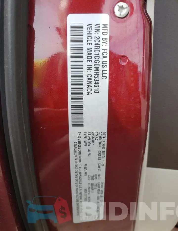 2C4RC1DG0MR534610 Photo# 10