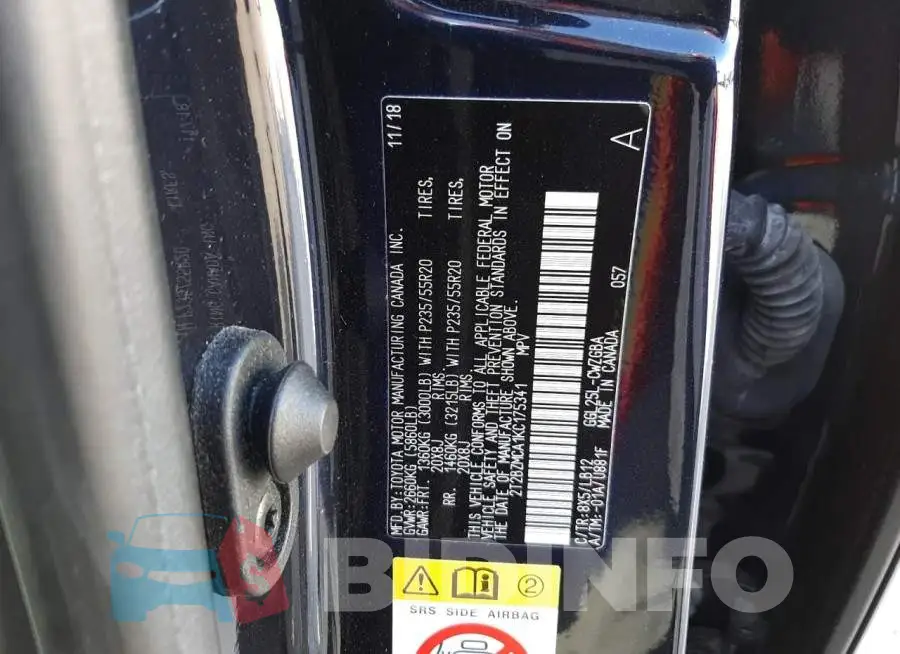 2T2BZMCA1KC175341 Photo# 10