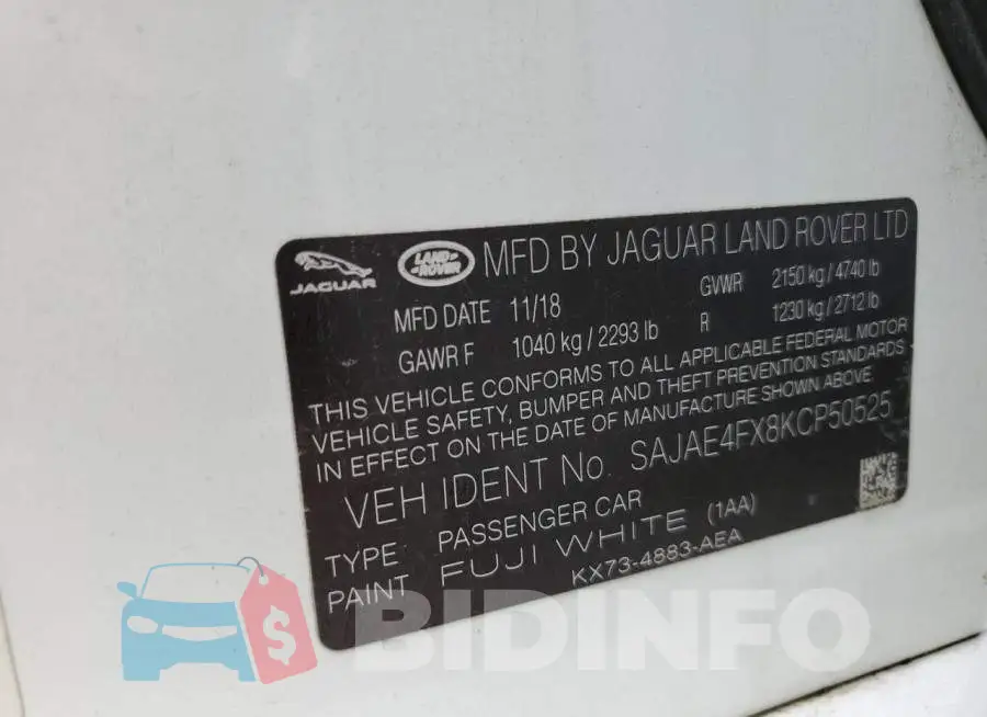 SAJAE4FX8KCP50525 Photo# 10