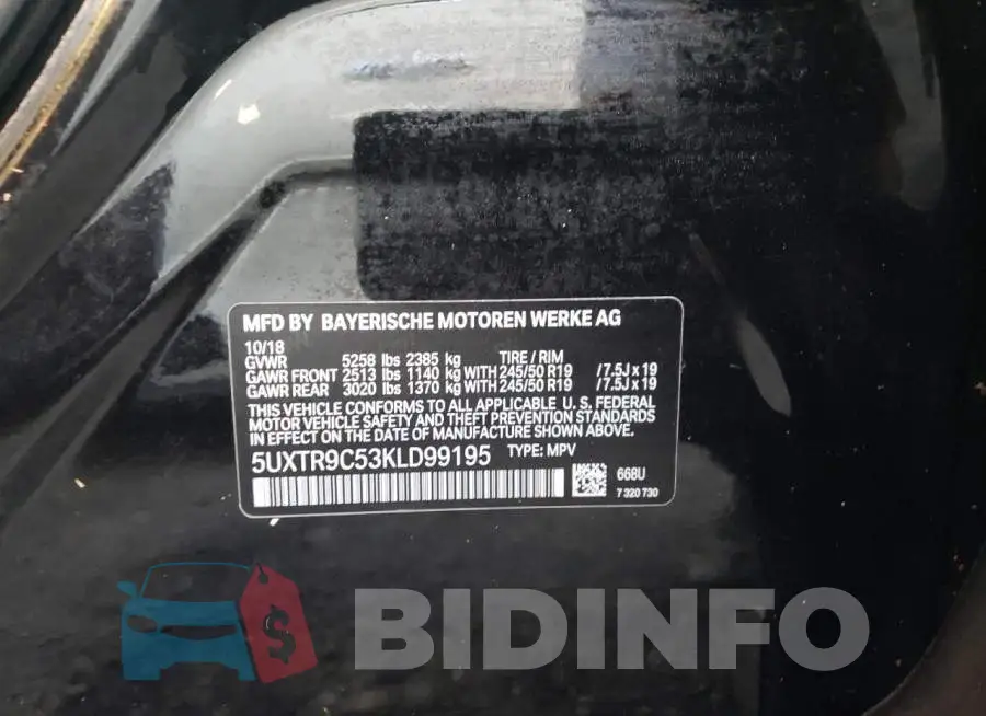 5UXTR9C53KLD99195 Photo# 10