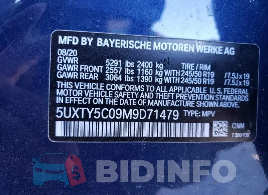 5UXTY5C09M9D71479 Photo# 10