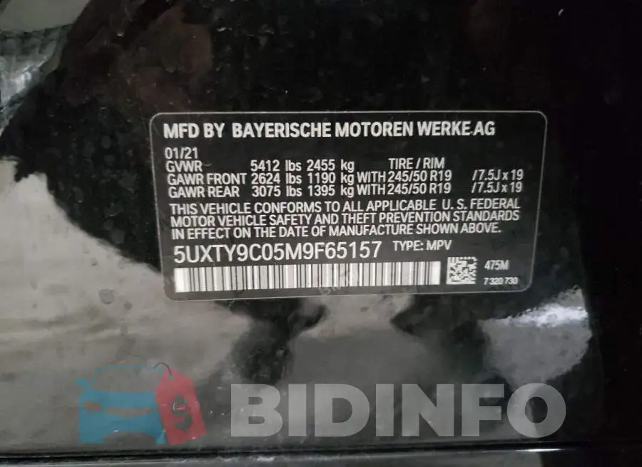 5UXTY9C05M9F65157 Photo# 10