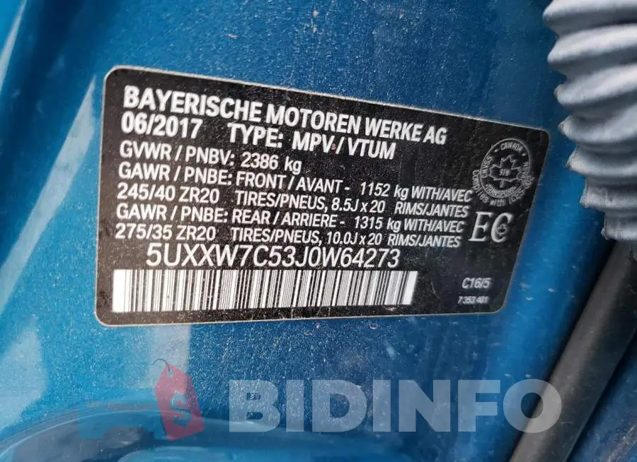 5UXXW7C53J0W64273 Photo# 10