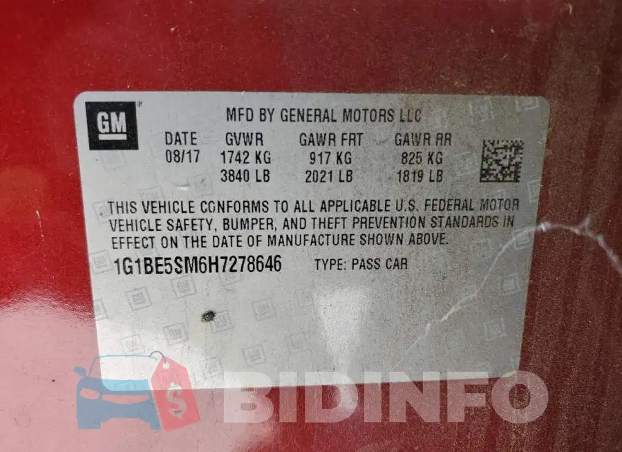 1G1BE5SM6H7278646 Photo# 10