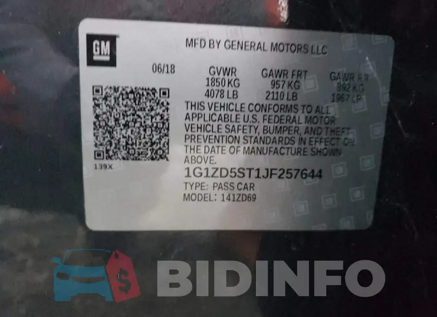 1G1ZD5ST1JF257644 Photo# 10