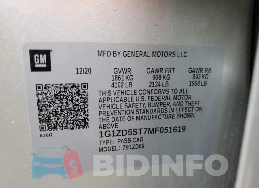 1G1ZD5ST7MF051619 Photo# 10