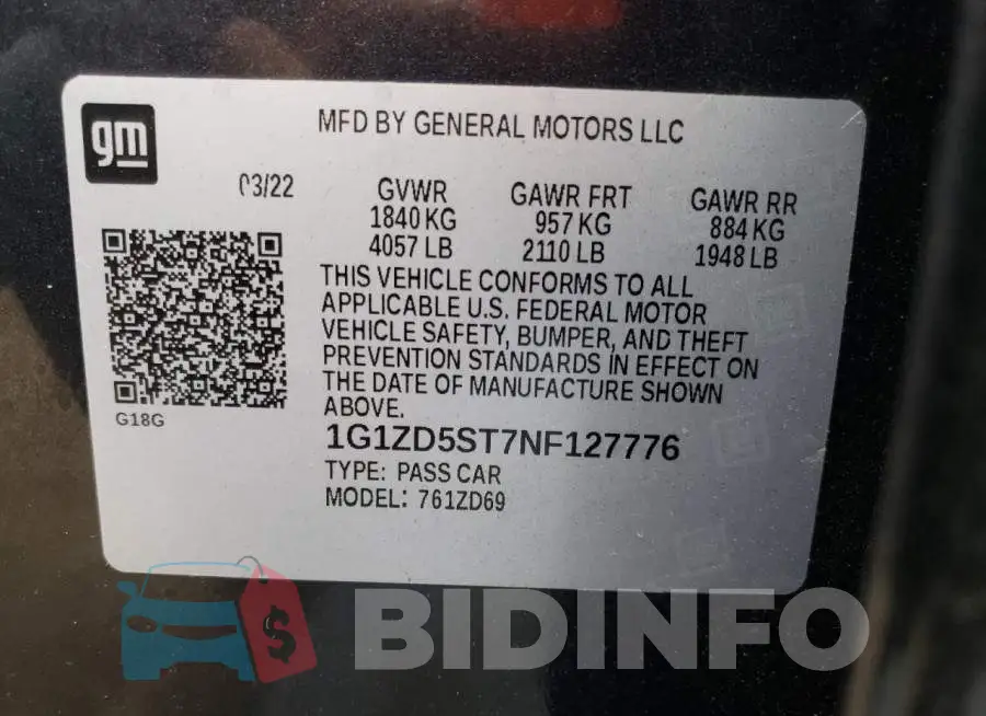 1G1ZD5ST7NF127776 Photo# 10