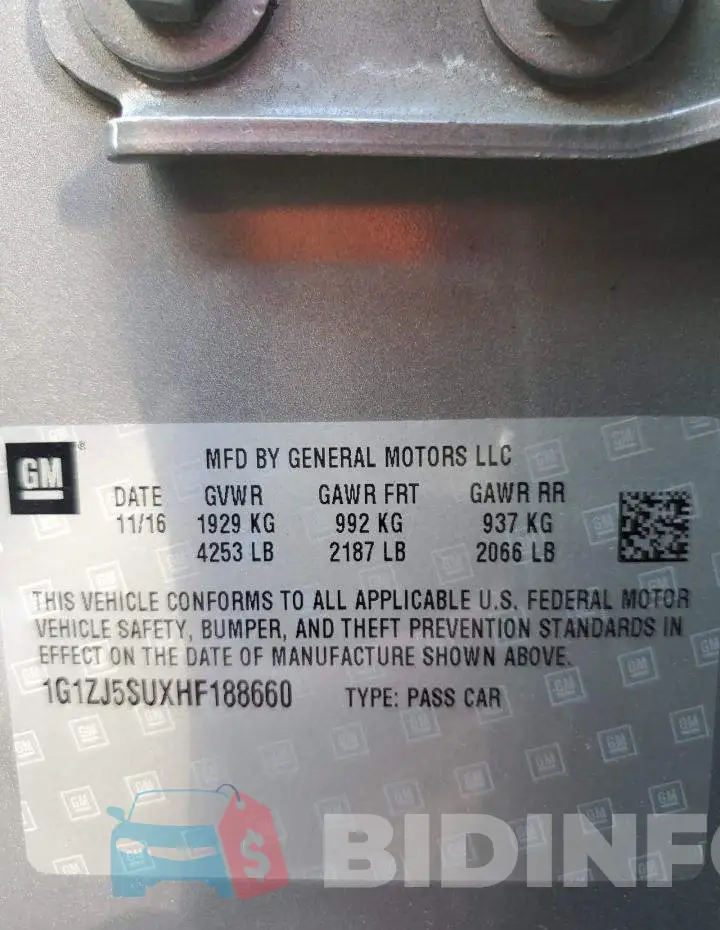 1G1ZJ5SUXHF188660 Photo# 10