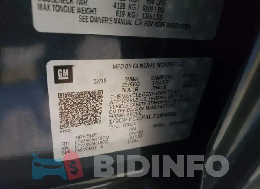 1GCPYCEF4LZ194845 Photo# 10