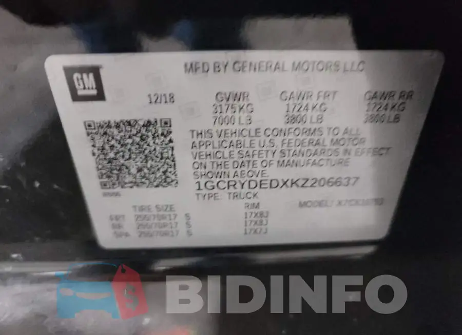 1GCRYDEDXKZ206637 Photo# 10