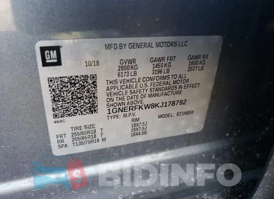 1GNERFKW8KJ178792 Photo# 10