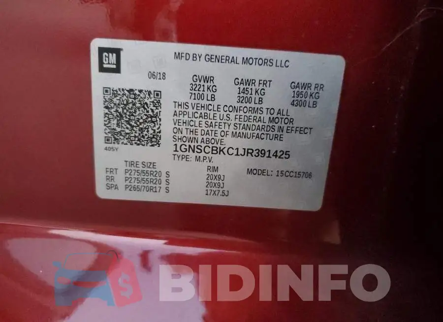 1GNSCBKC1JR391425 Photo# 10
