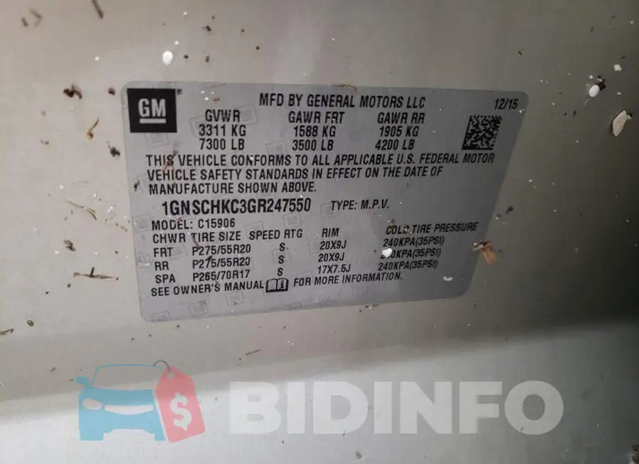1GNSCHKC3GR247550 Photo# 10
