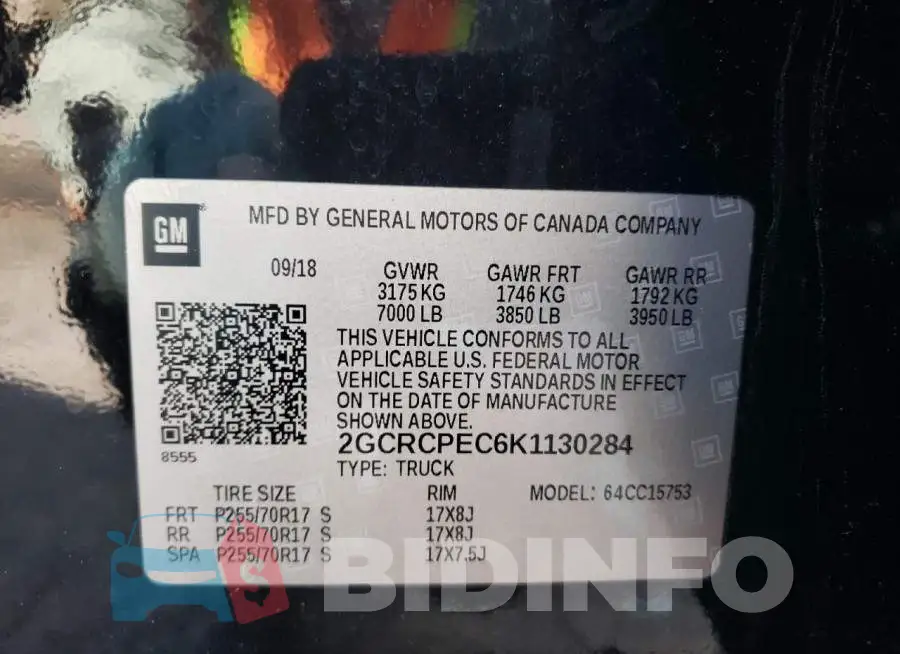 2GCRCPEC6K1130284 Photo# 10