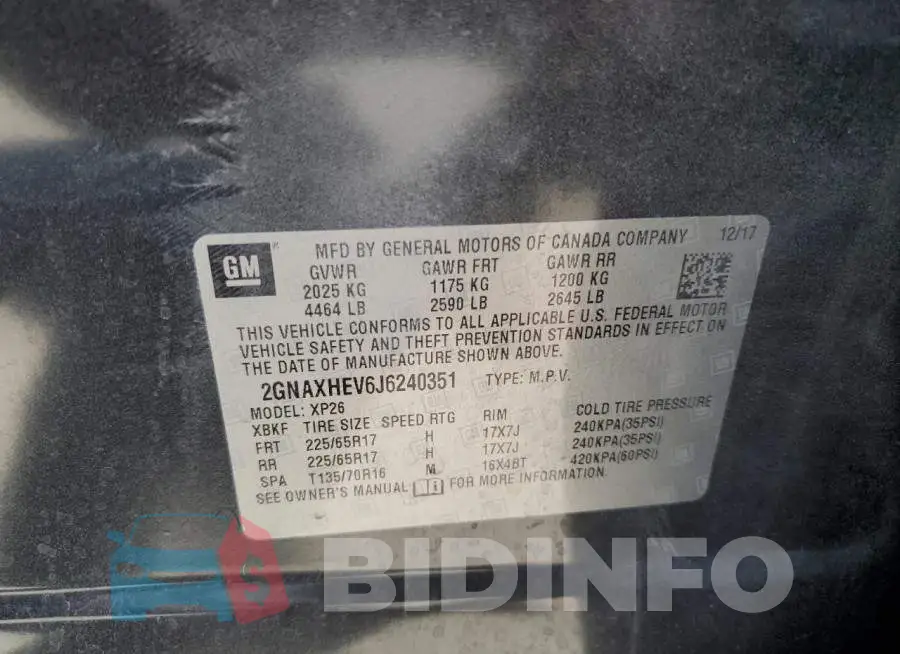 2GNAXHEV6J6240351 Photo# 10