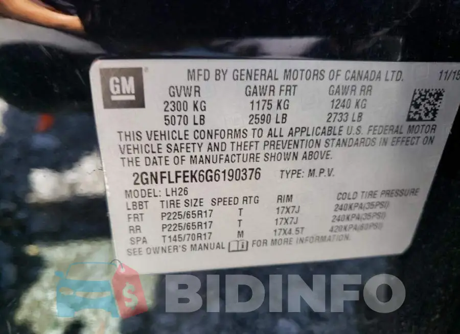 2GNFLFEK6G6190376 Photo# 10