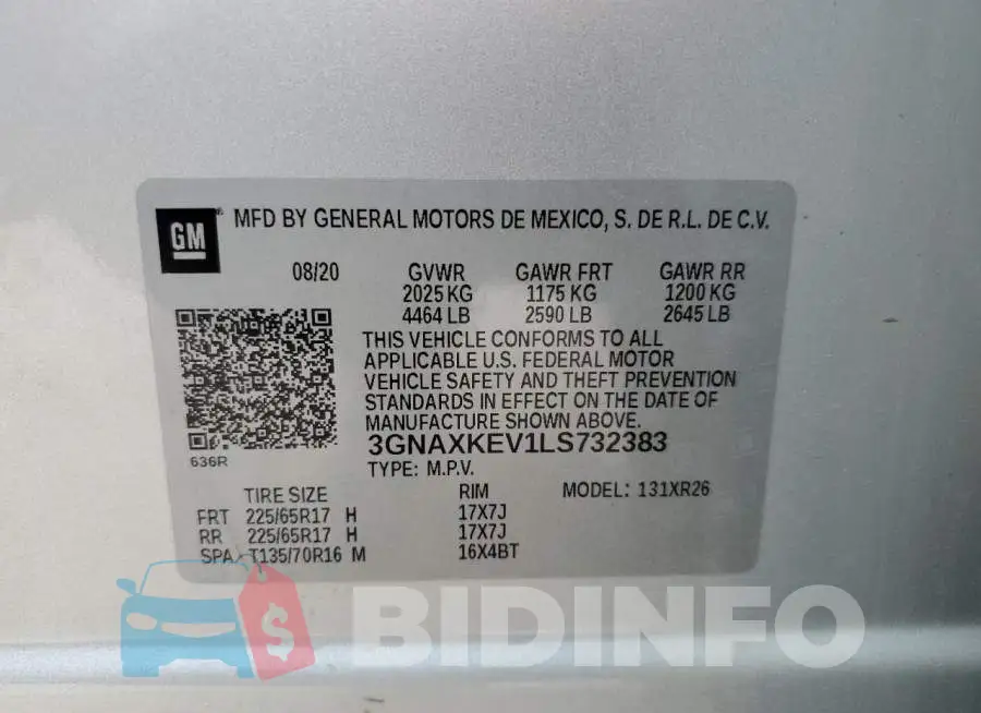 3GNAXKEV1LS732383 Photo# 10