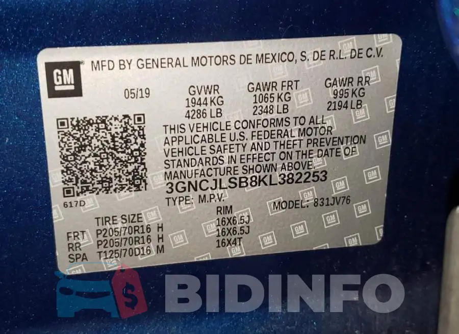 3GNCJLSB8KL382253 Photo# 10