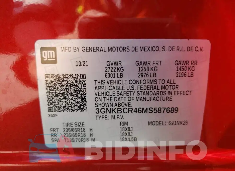 3GNKBCR46MS587689 Photo# 10