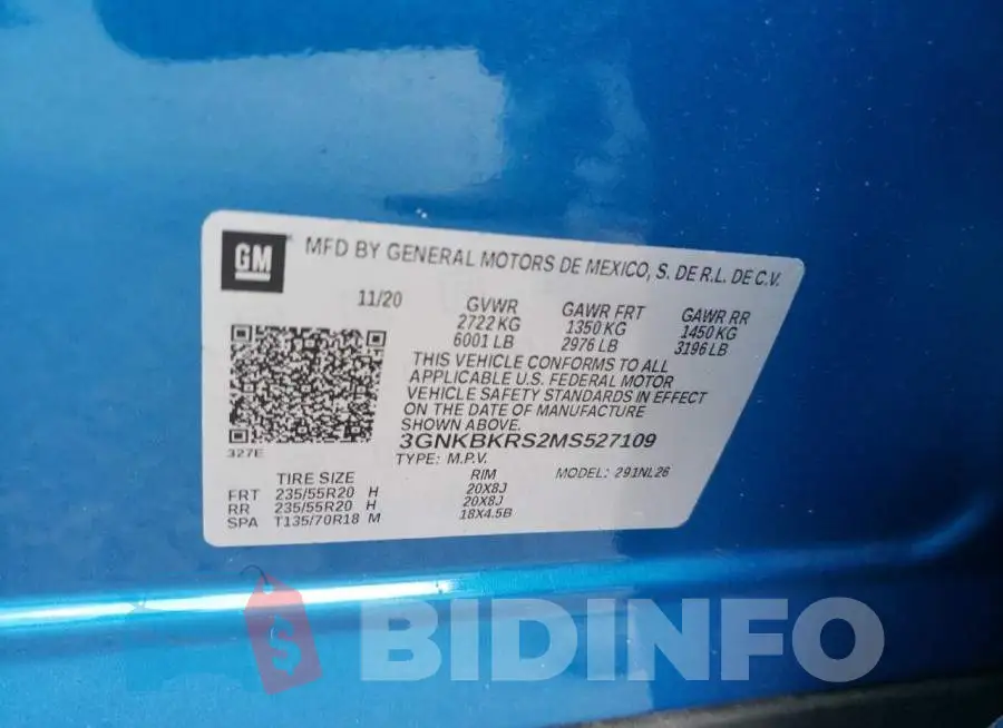 3GNKBKRS2MS527109 Photo# 10