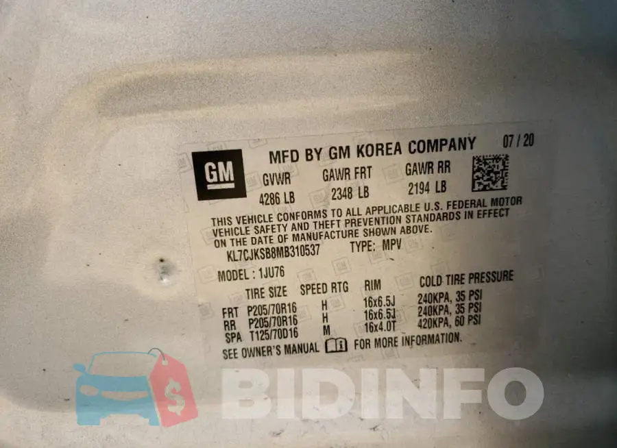 KL7CJKSB8MB310537 Photo# 10