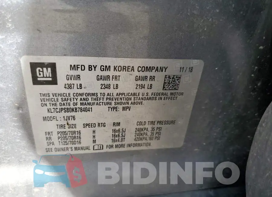KL7CJPSB0KB784041 Photo# 10