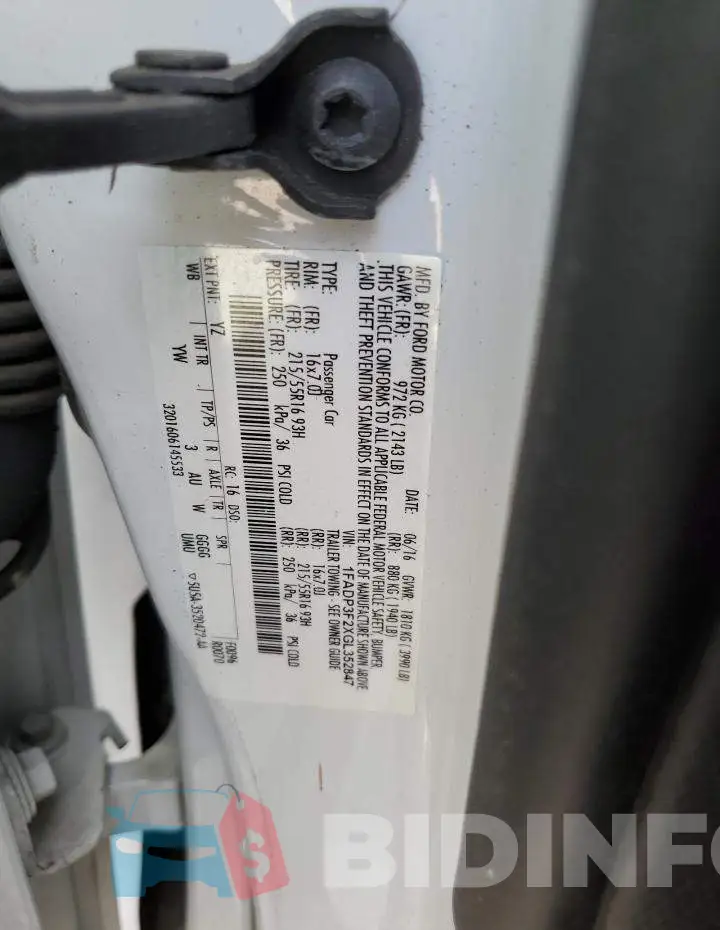 1FADP3F2XGL352847 Photo# 10