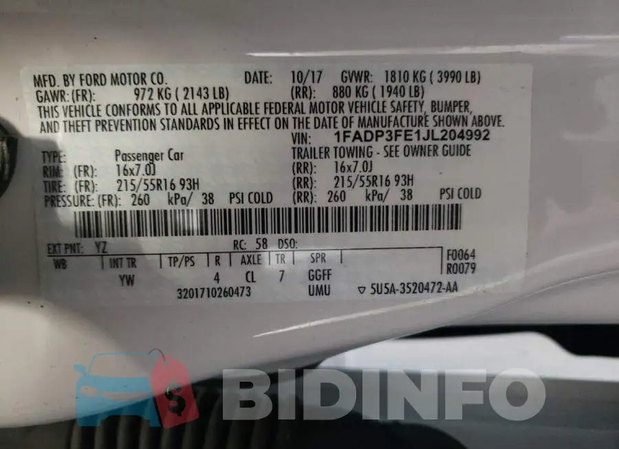 1FADP3FE1JL204992 Photo# 10