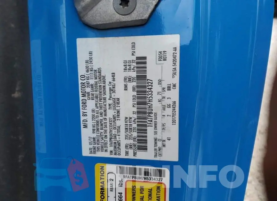 1FATP8UH7H5334327 Photo# 10
