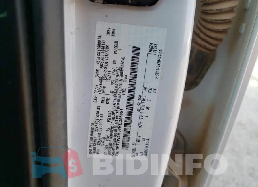 1FT7W2B67KED95651 Photo# 9