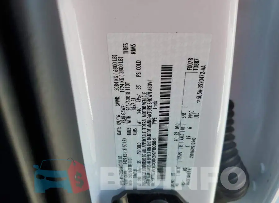 1FTEW1CG0GKF80884 Photo# 10