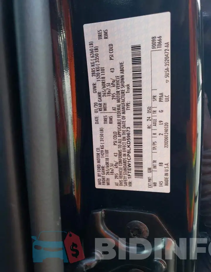 1FTEW1CP8LKD59673 Photo# 10