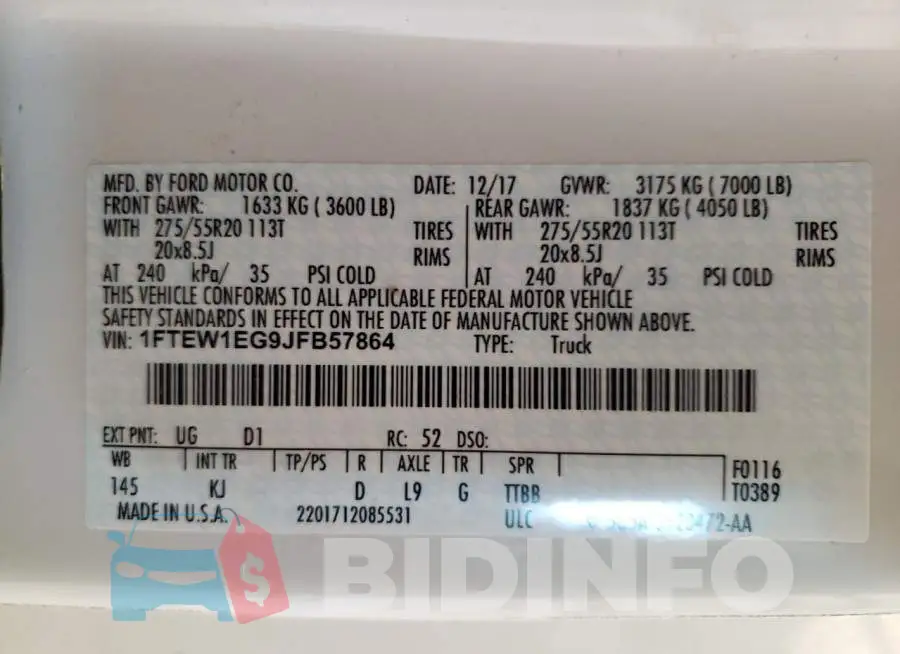 1FTEW1EG9JFB57864 Photo# 10