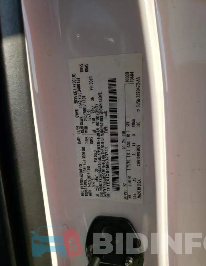 1FTEX1CB4MKD23711 Photo# 10
