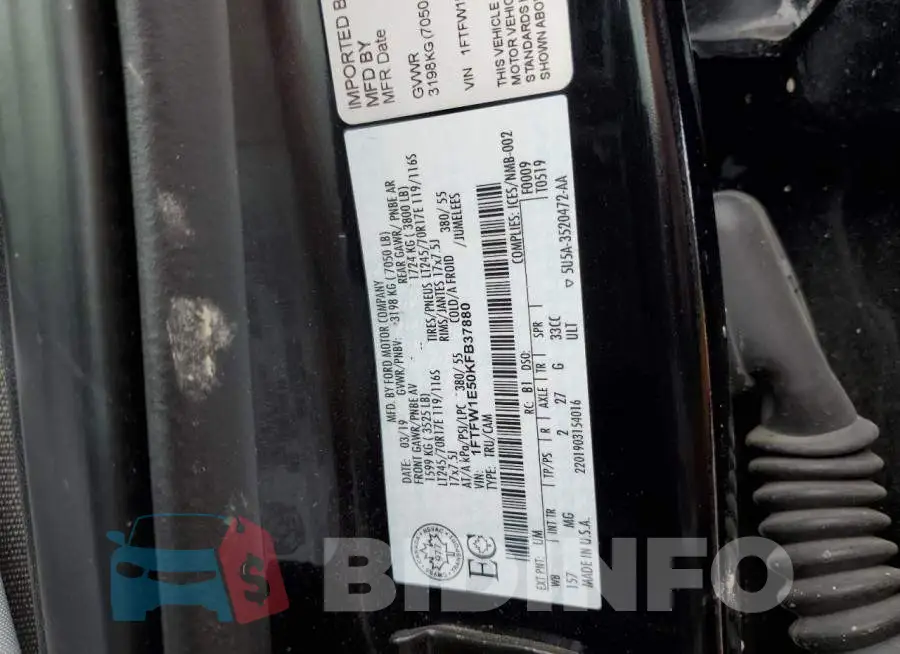 1FTFW1E50KFB37880 Photo# 10