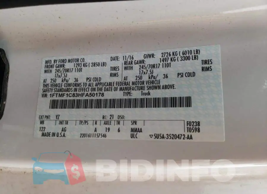 1FTMF1C83HFA50178 Photo# 10