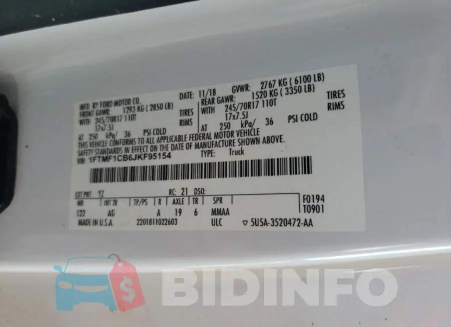1FTMF1CB6JKF95154 Photo# 10