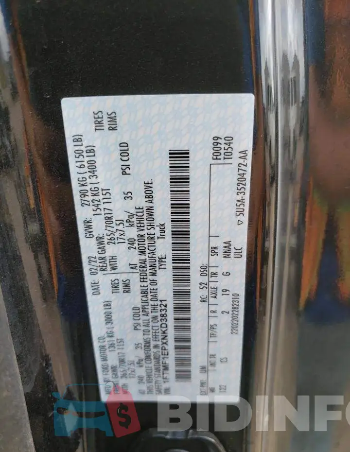 1FTMF1EPXNKD38321 Photo# 10