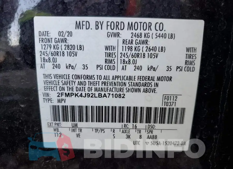 2FMPK4J92LBA71082 Photo# 10