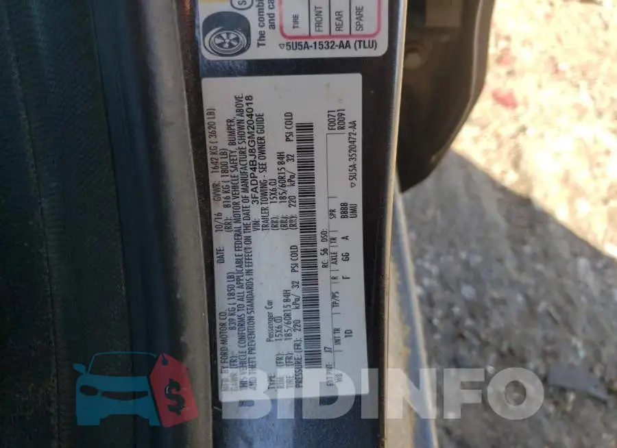 3FADP4BJ8GM204018 Photo# 10