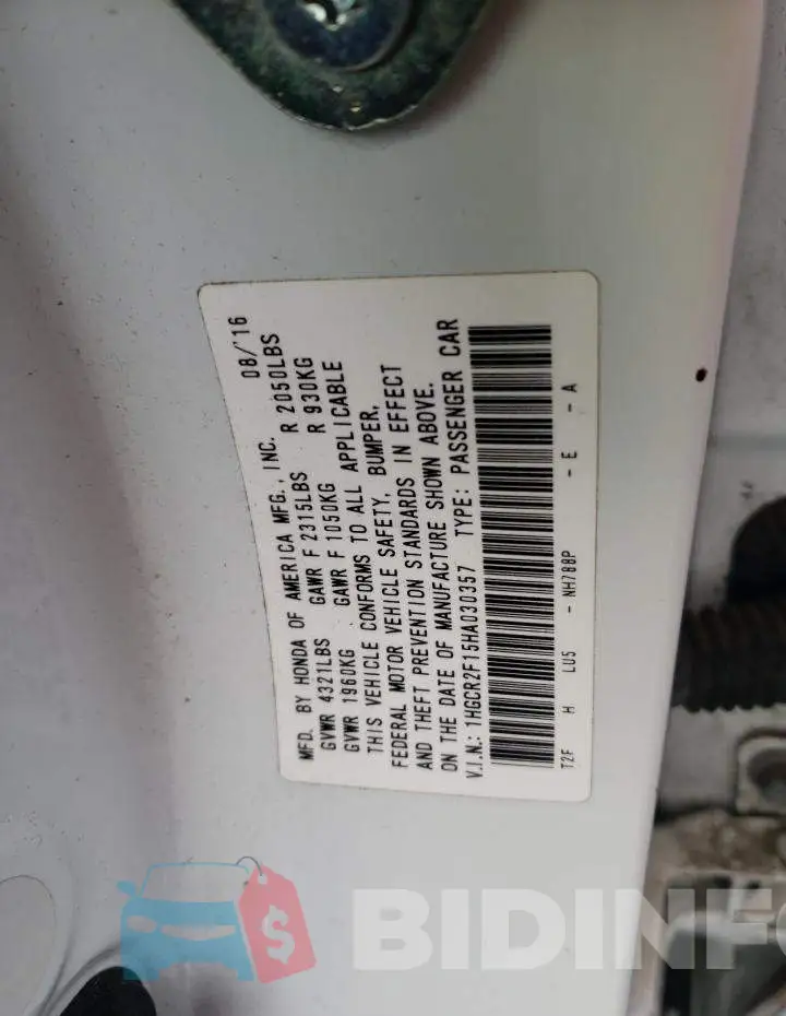1HGCR2F15HA030357 Photo# 10