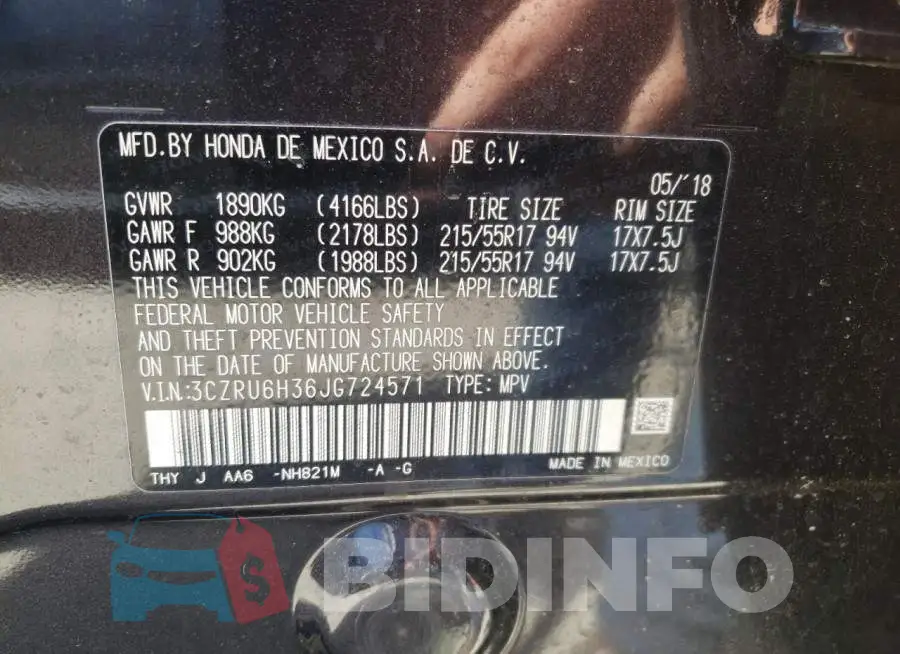 3CZRU6H36JG724571 Photo# 10