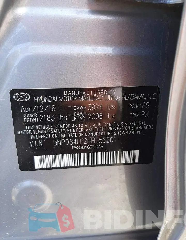 5NPD84LF2HH056201 Photo# 10