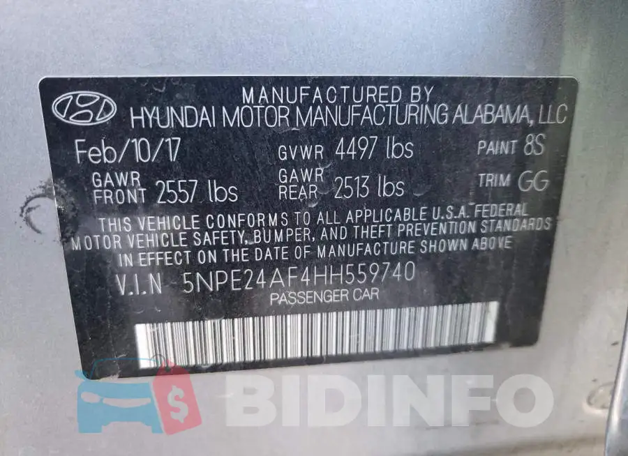 5NPE24AF4HH559740 Photo# 10