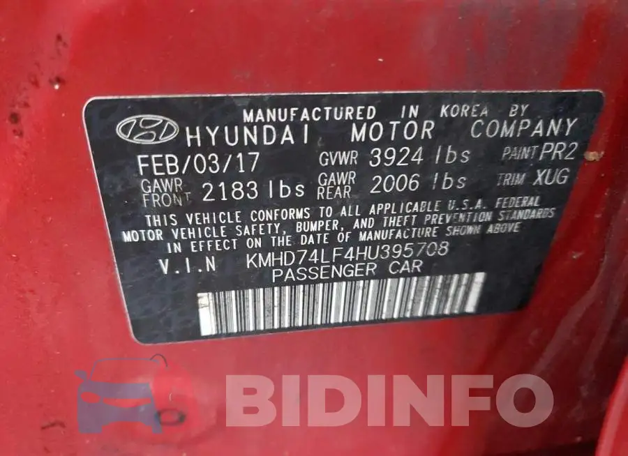 KMHD74LF4HU395708 Photo# 10