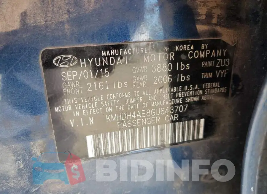 KMHDH4AE8GU643707 Photo# 10