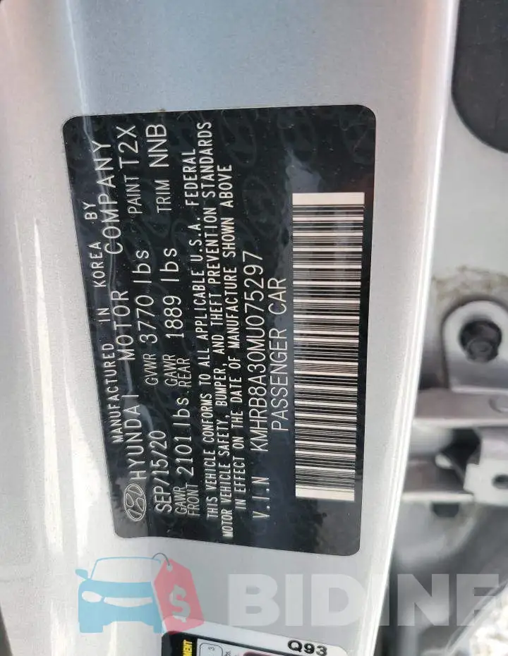 KMHRB8A30MU075297 Photo# 10
