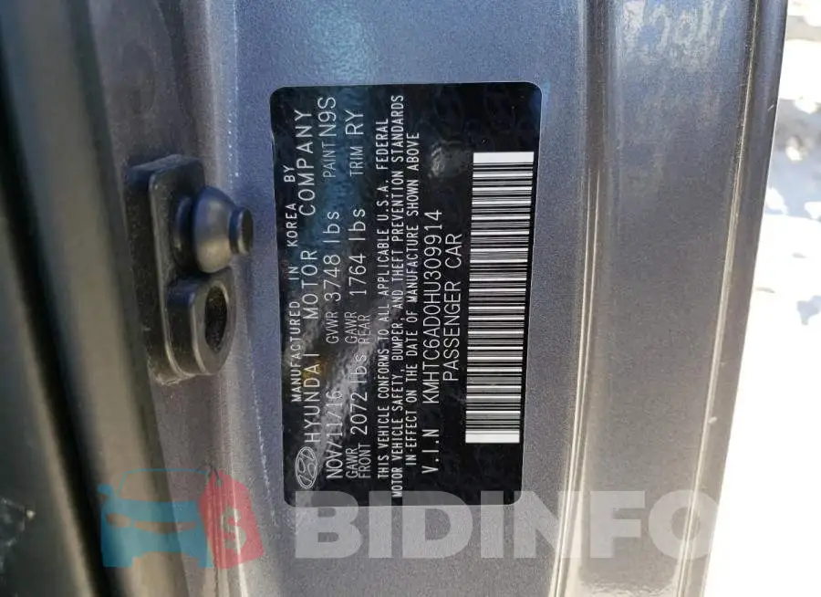 KMHTC6AD0HU309914 Photo# 10
