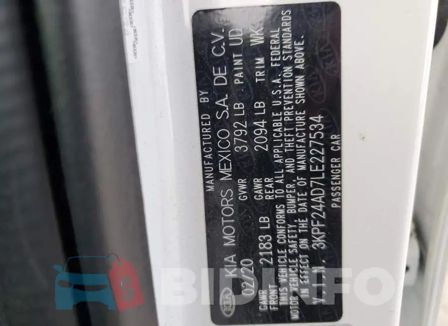 3KPF24AD7LE227534 Photo# 10