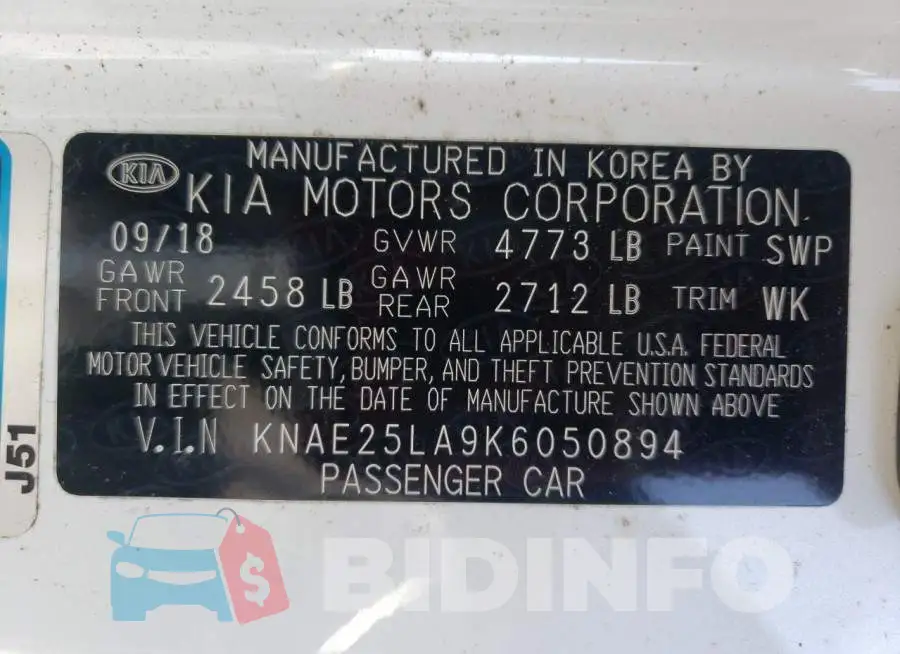 KNAE25LA9K6050894 Photo# 10